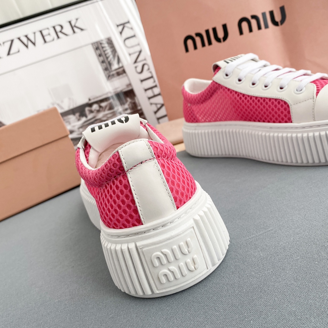 Miu Miu Mesh Flatform Sneakers - 