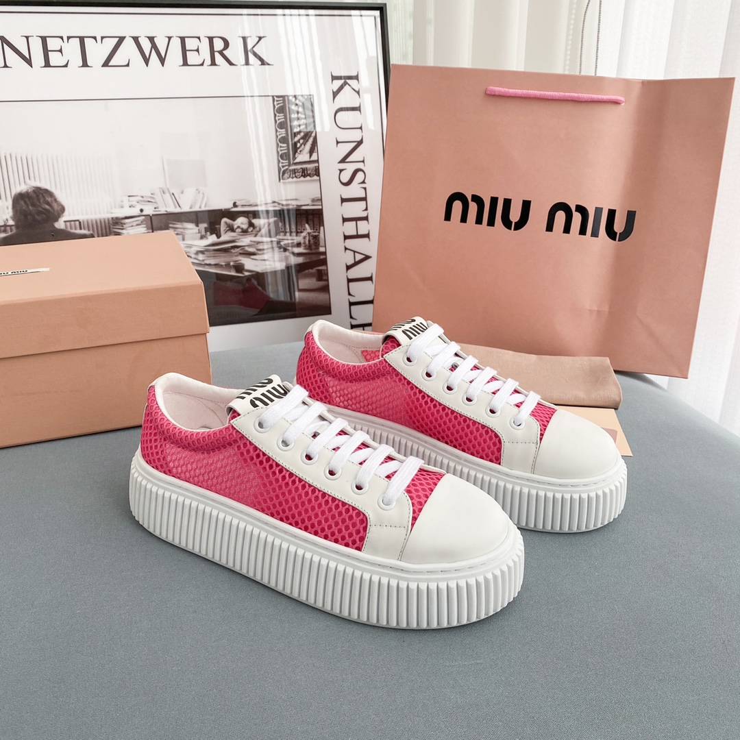 Miu Miu Mesh Flatform Sneakers - PerfectKickZ