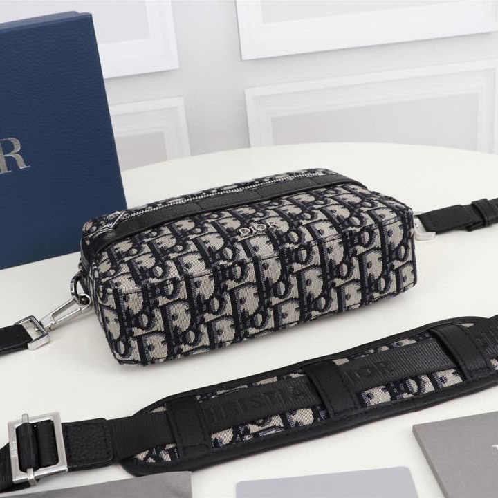 Dior Beige And Black Dior Oblique Jacquard Safari Messenger Bag - PerfectKickZ