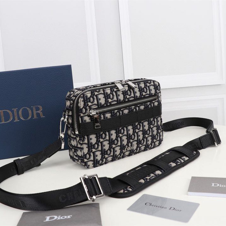 Dior Beige And Black Dior Oblique Jacquard Safari Messenger Bag - PerfectKickZ