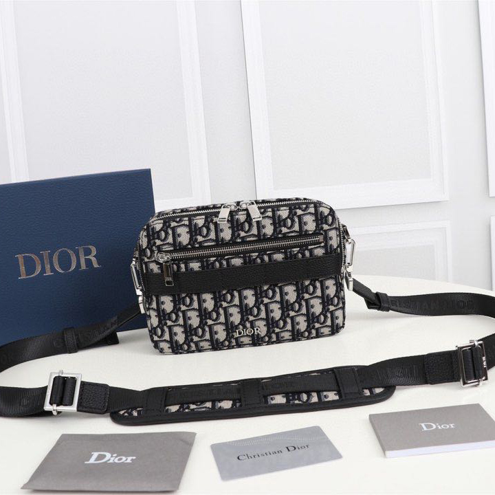 Dior Beige And Black Dior Oblique Jacquard Safari Messenger Bag - PerfectKickZ
