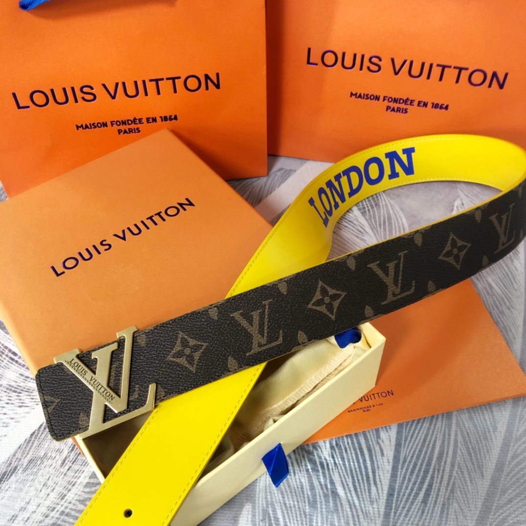 Louis Vuitton LV Pyramide Cities Exclusive 40MM Reversible Belt—London - PerfectKickZ