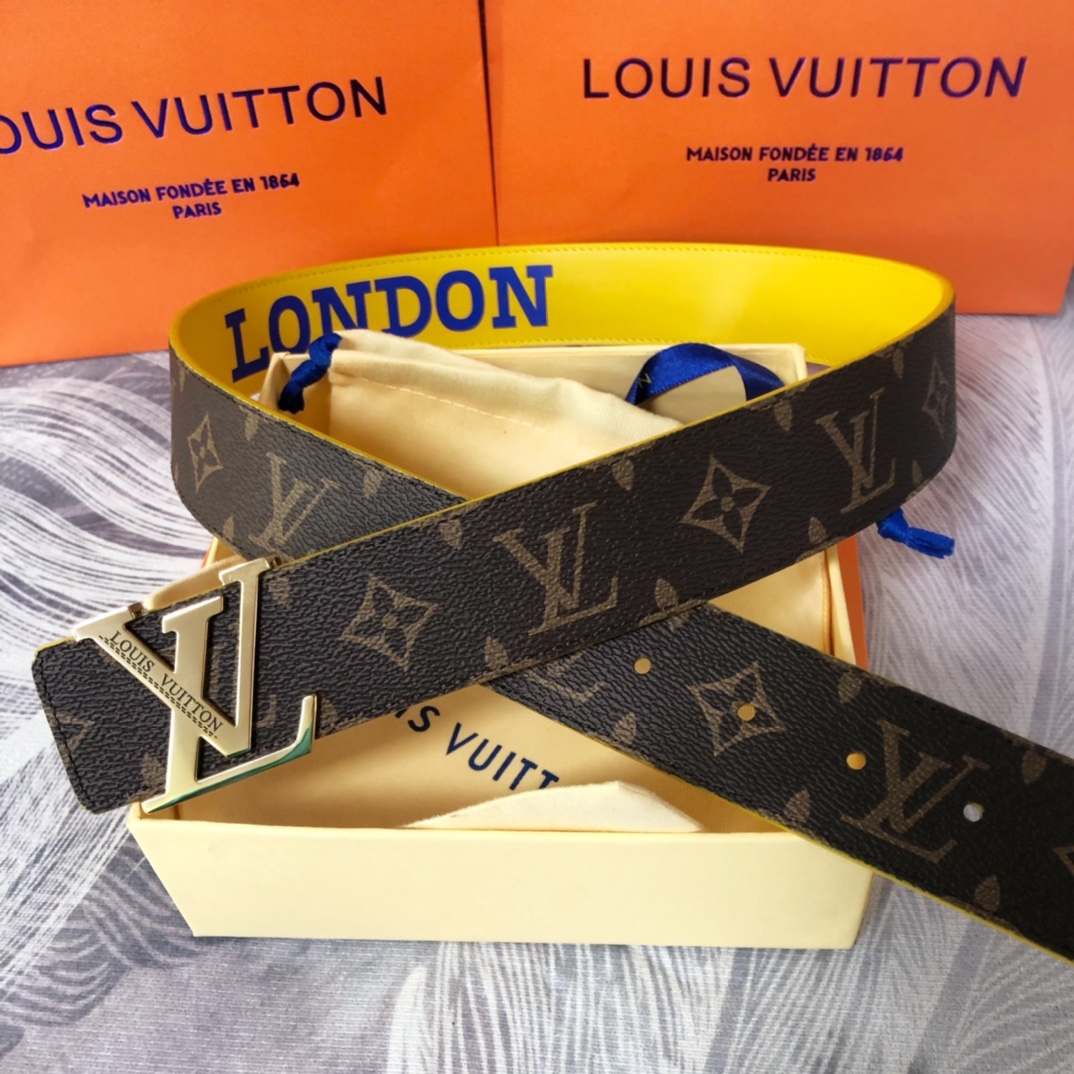 Louis Vuitton LV Pyramide Cities Exclusive 40MM Reversible Belt—London - PerfectKickZ