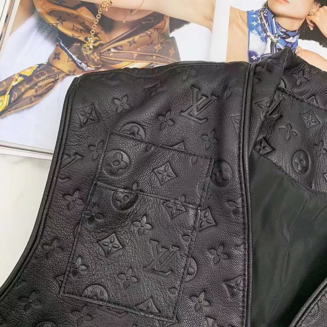 Louis Vuitton Black Monogram Leather Vest - PerfectKickZ