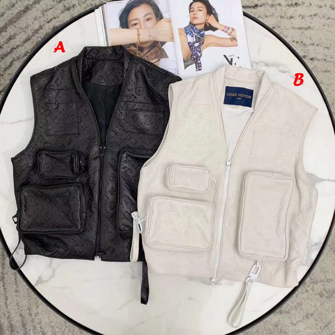 Louis Vuitton Black Monogram Leather Vest - PerfectKickZ