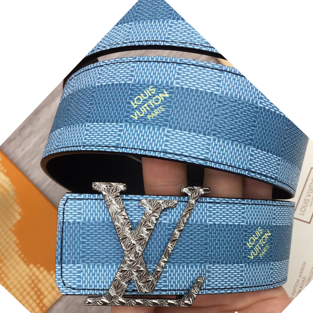 Louis Vuitton LV Initiales Damier Stripes 40mm Reversible Belt  - PerfectKickZ
