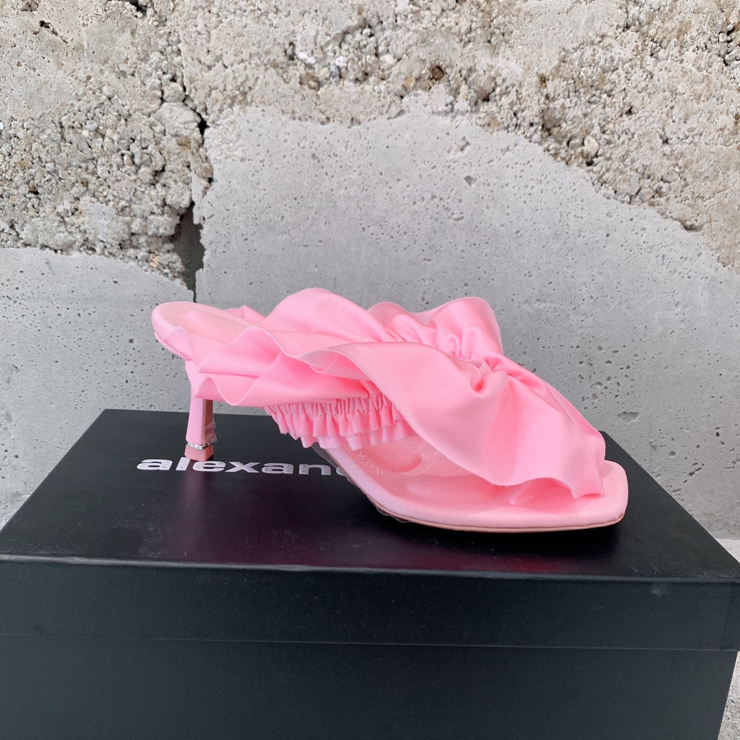 Alexander Wang Celeste 65 Ruffle Sandal In Lycra - PerfectKickZ