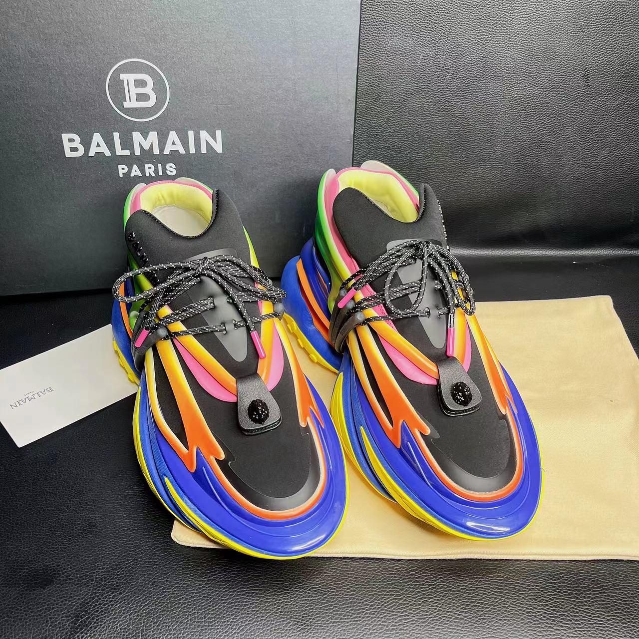Balmain Multicolor Neoprene And Leather Unicorn Low-Top Sneakers - 