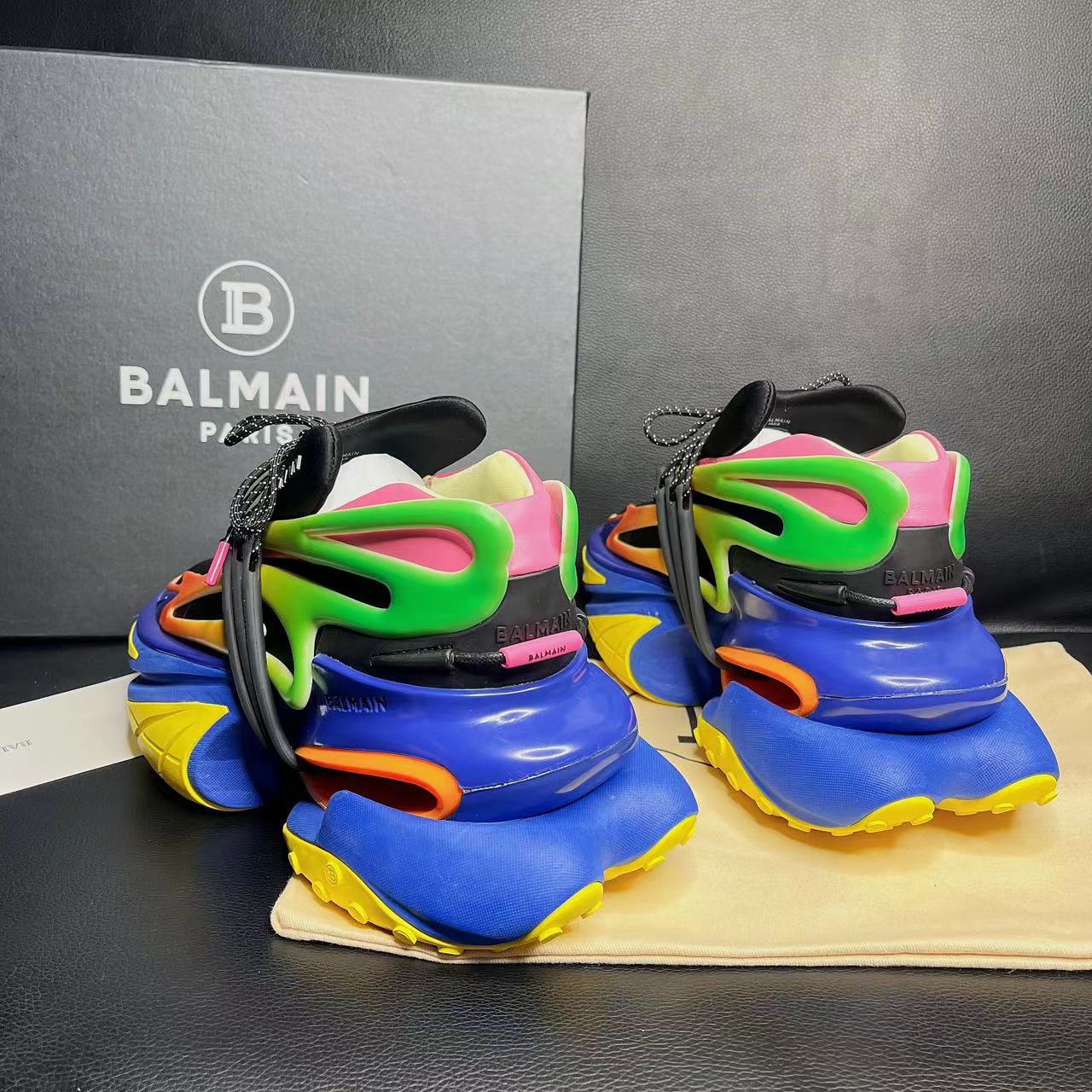 Balmain Multicolor Neoprene And Leather Unicorn Low-Top Sneakers - 