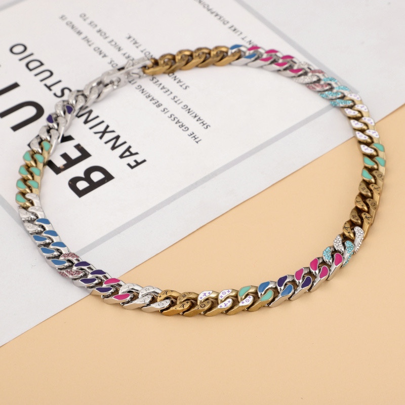 Louis Vuitton Chain Links Patches Necklace MP2682   50cm    - PerfectKickZ