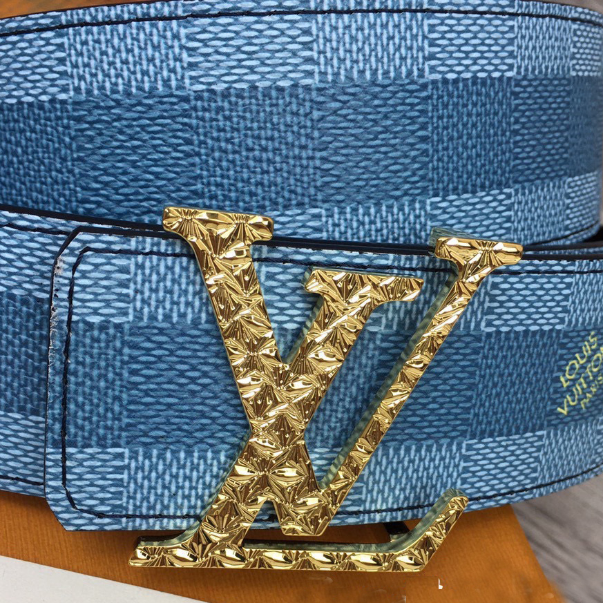 Louis Vuitton LV Initiales Damier Stripes 40mm Reversible Belt  - PerfectKickZ