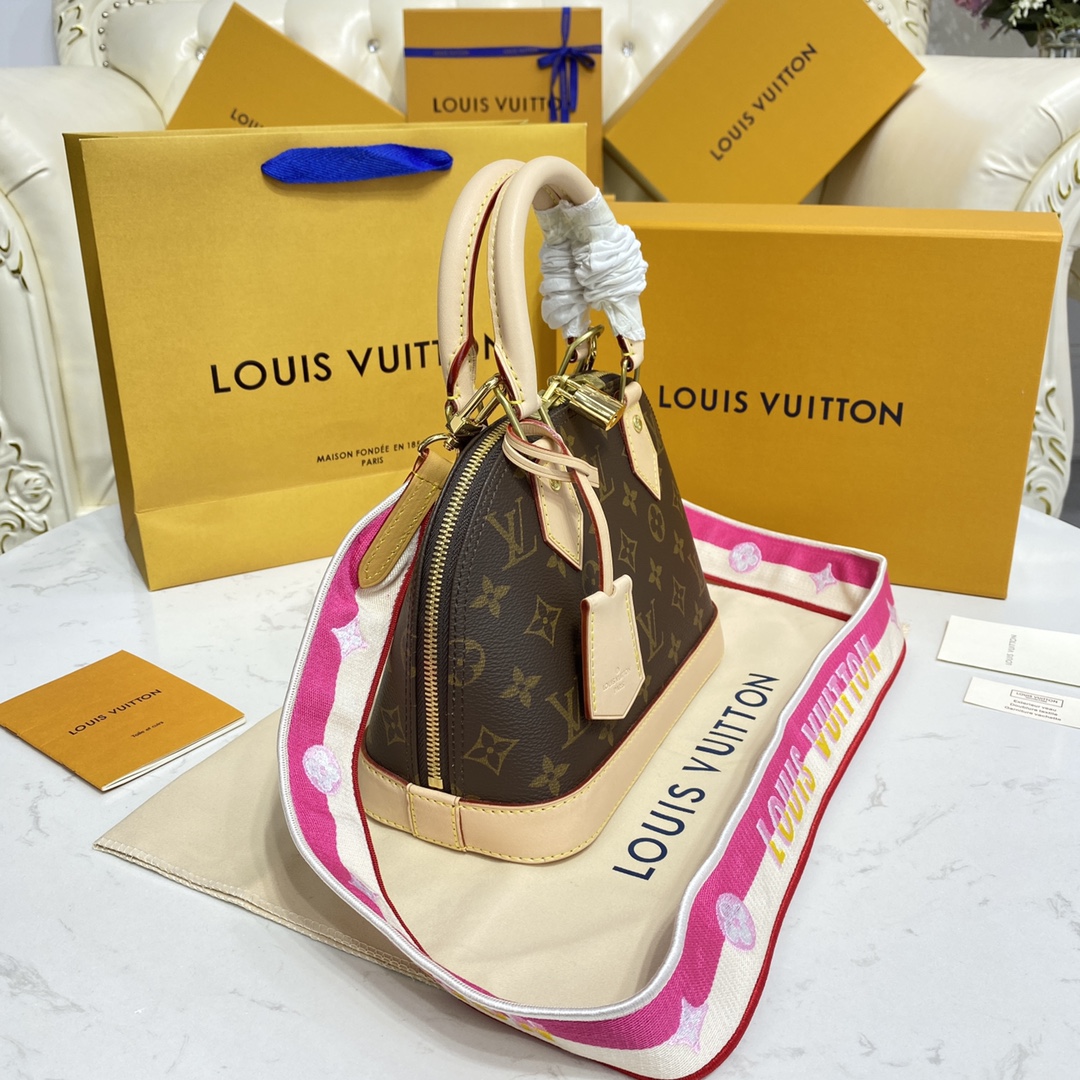 Louis Vuitton Alma BB Monogram Canvas Handbag (23.5-17.5-11.5cm)     M53152 - PerfectKickZ