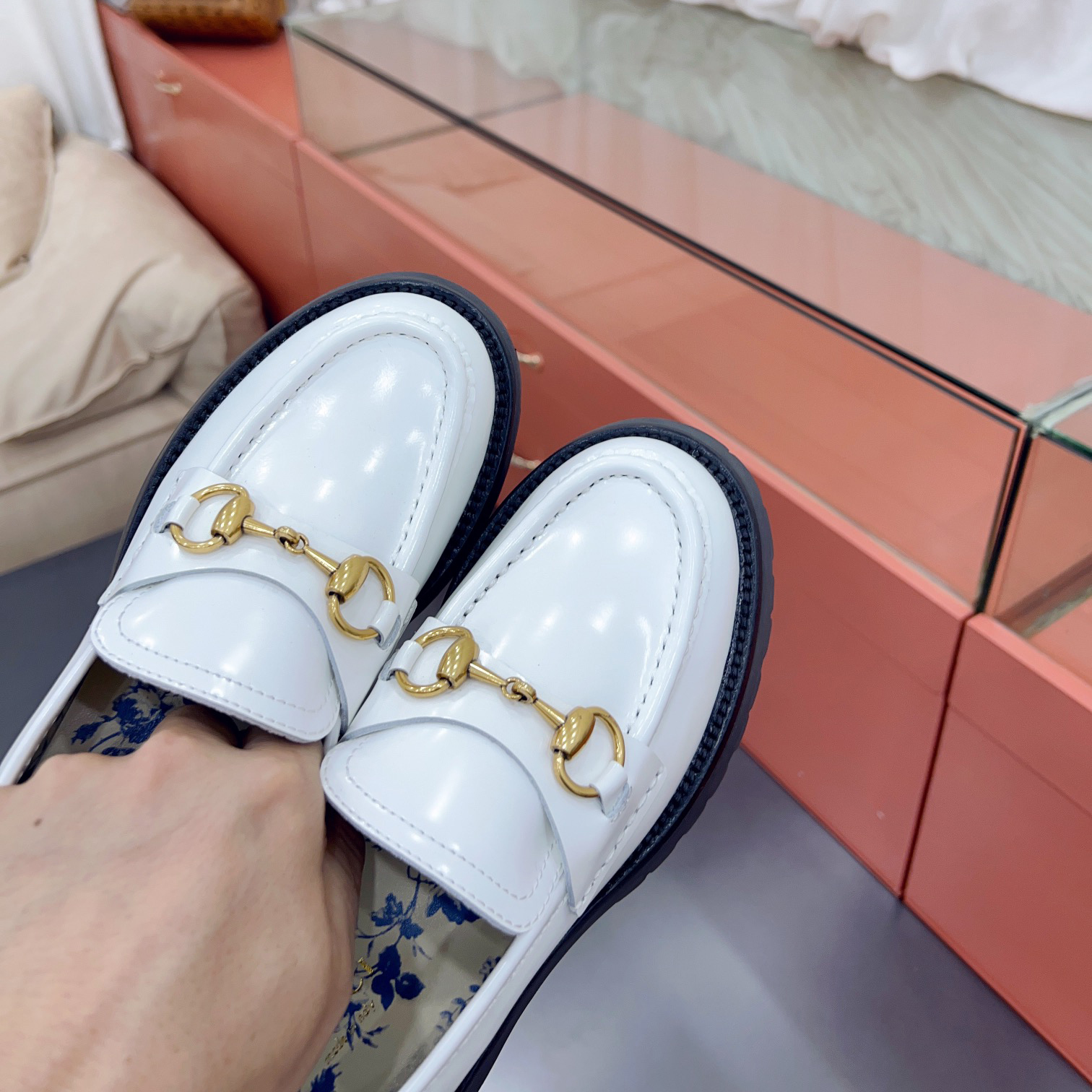 Gucci Leather Lug Sole Horsebit Loafer - PerfectKickZ