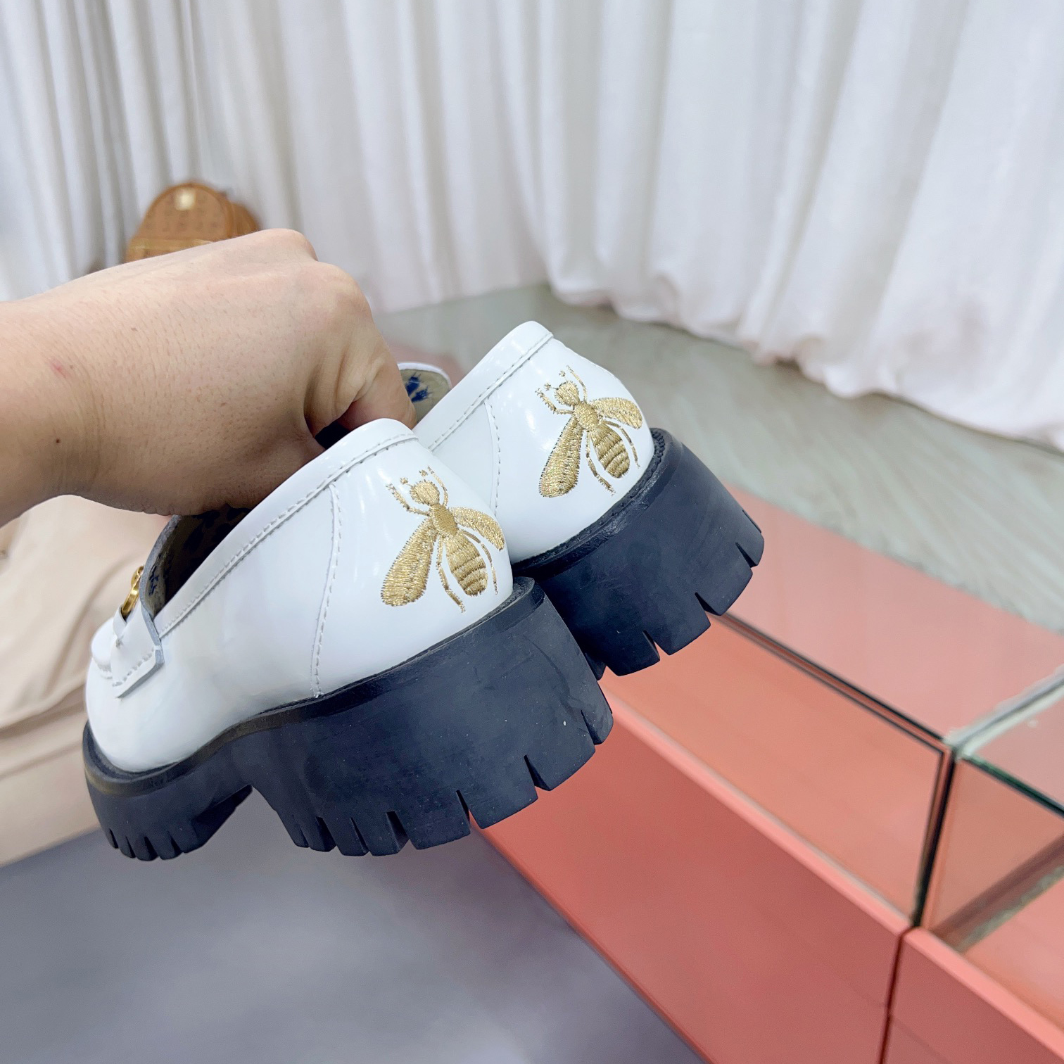 Gucci Leather Lug Sole Horsebit Loafer - PerfectKickZ