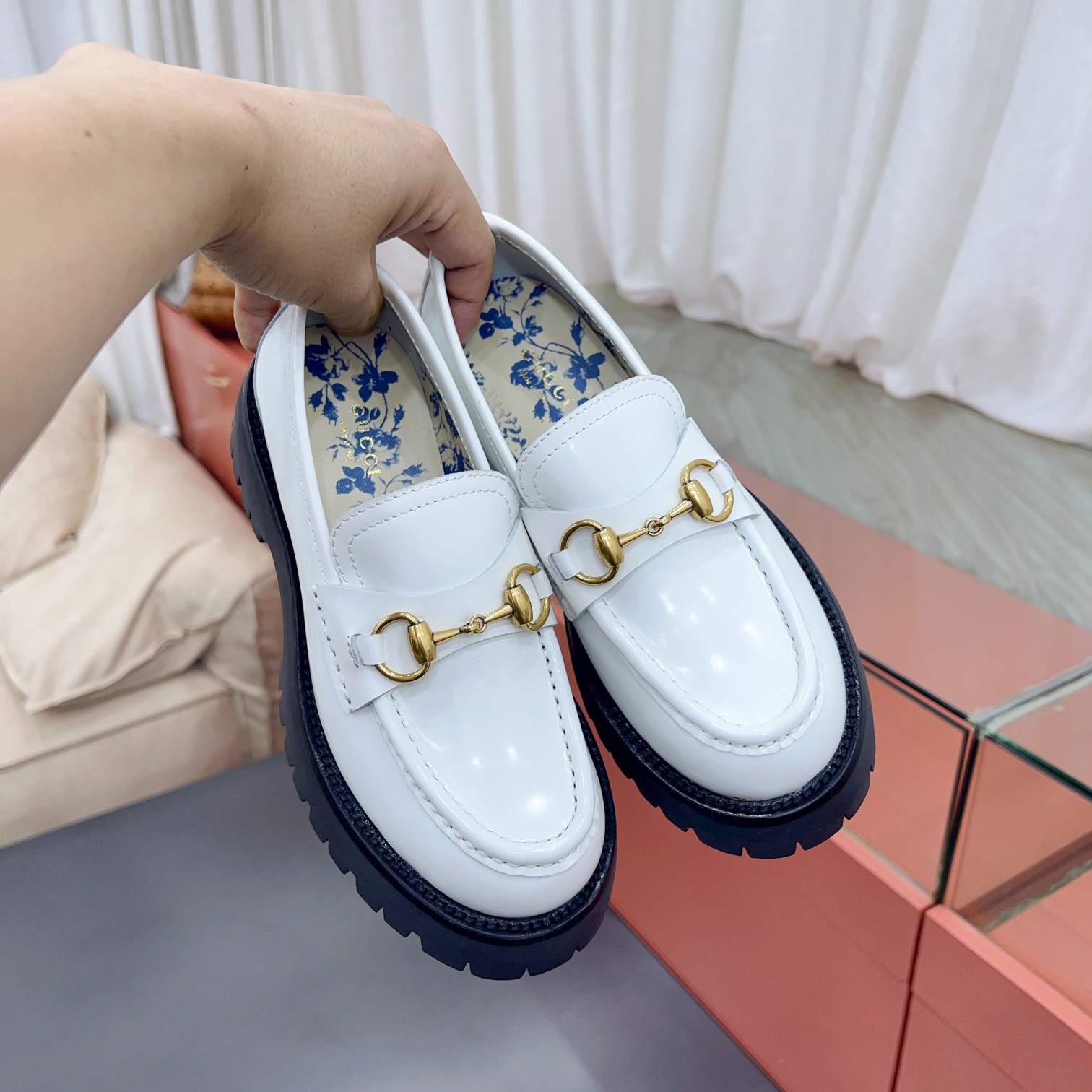 Gucci Leather Lug Sole Horsebit Loafer - PerfectKickZ