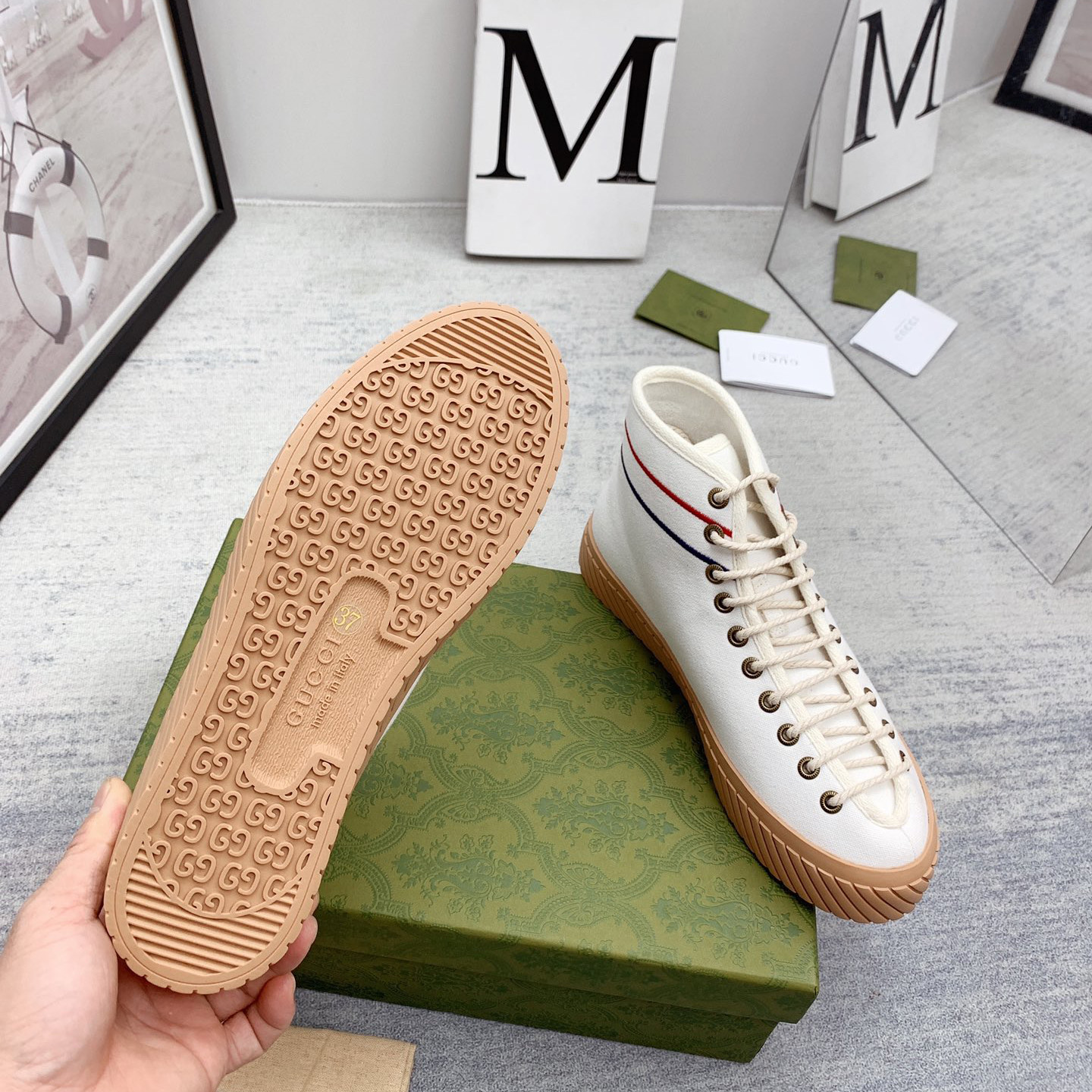 Gucci Interlocking G High-Top Sneaker - PerfectKickZ