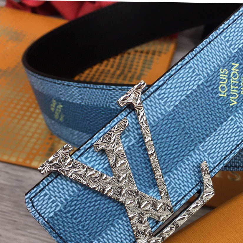Louis Vuitton LV Initiales Damier Stripes 40mm Reversible Belt  - PerfectKickZ