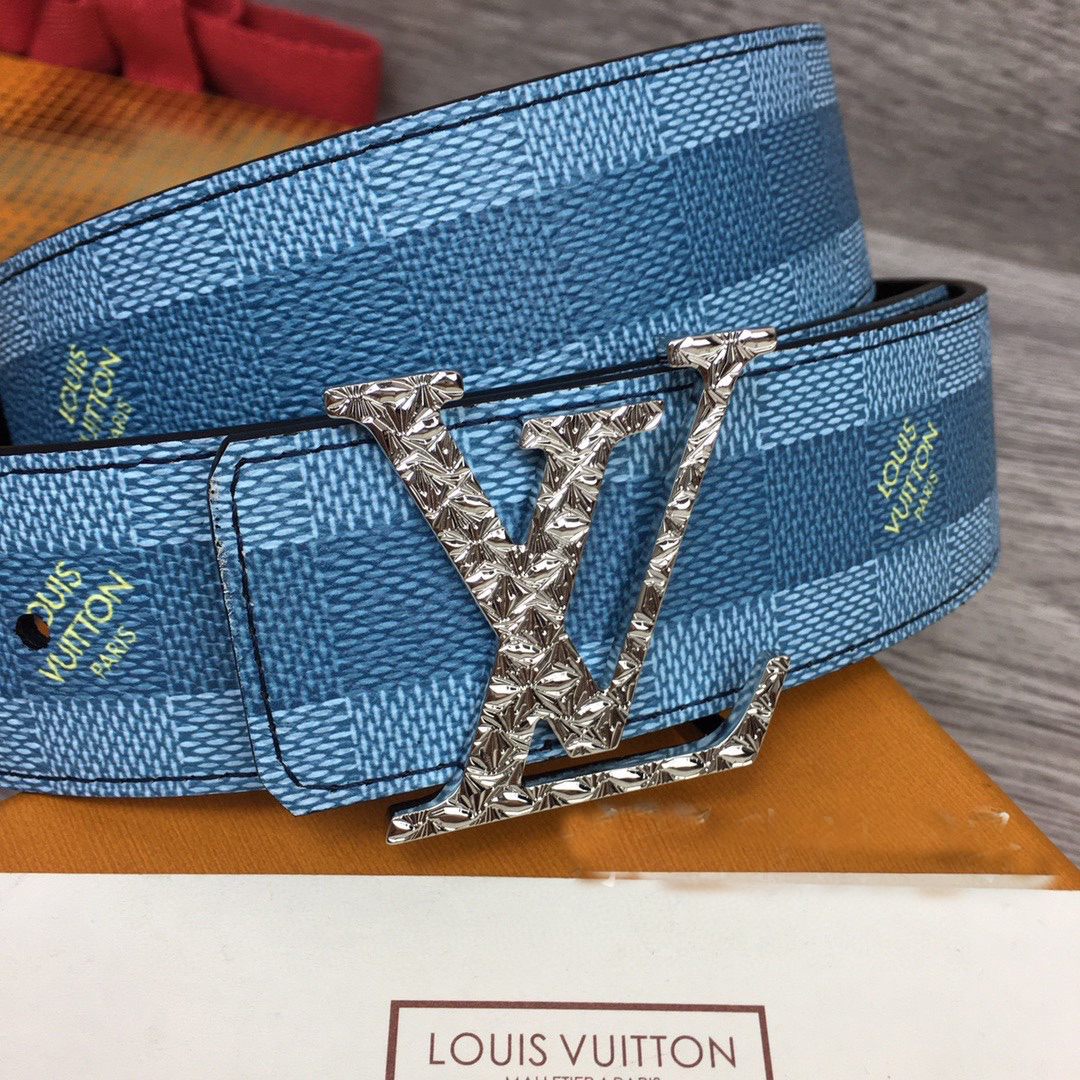 Louis Vuitton LV Initiales Damier Stripes 40mm Reversible Belt  - PerfectKickZ