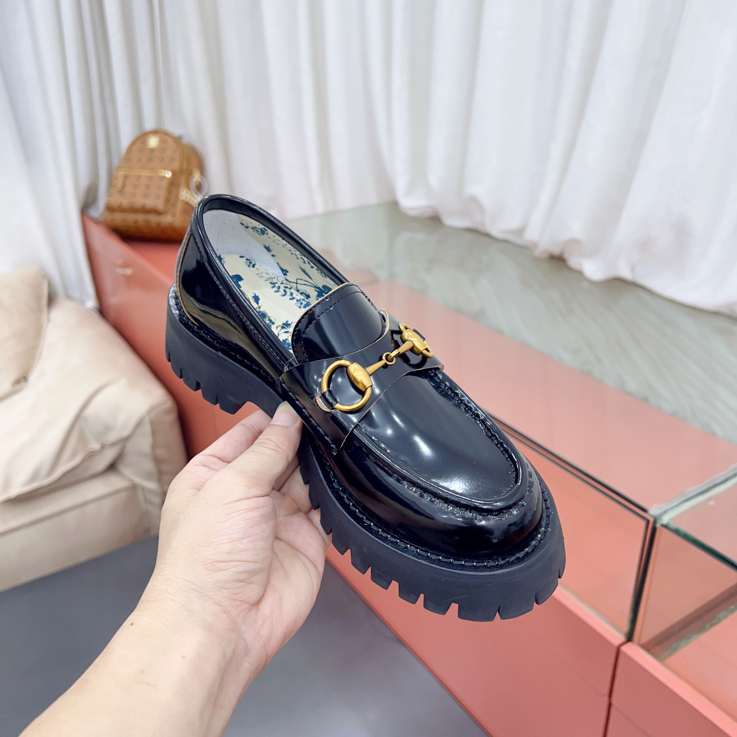 Gucci Leather Lug Sole Horsebit Loafer - PerfectKickZ