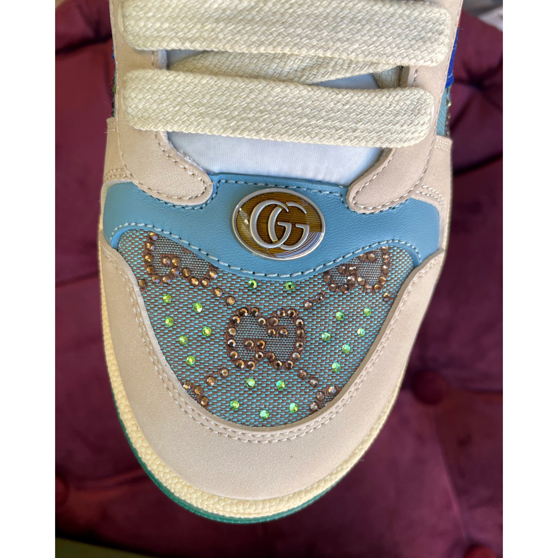 Gucci Women's Screener Sneaker With Crystals - 