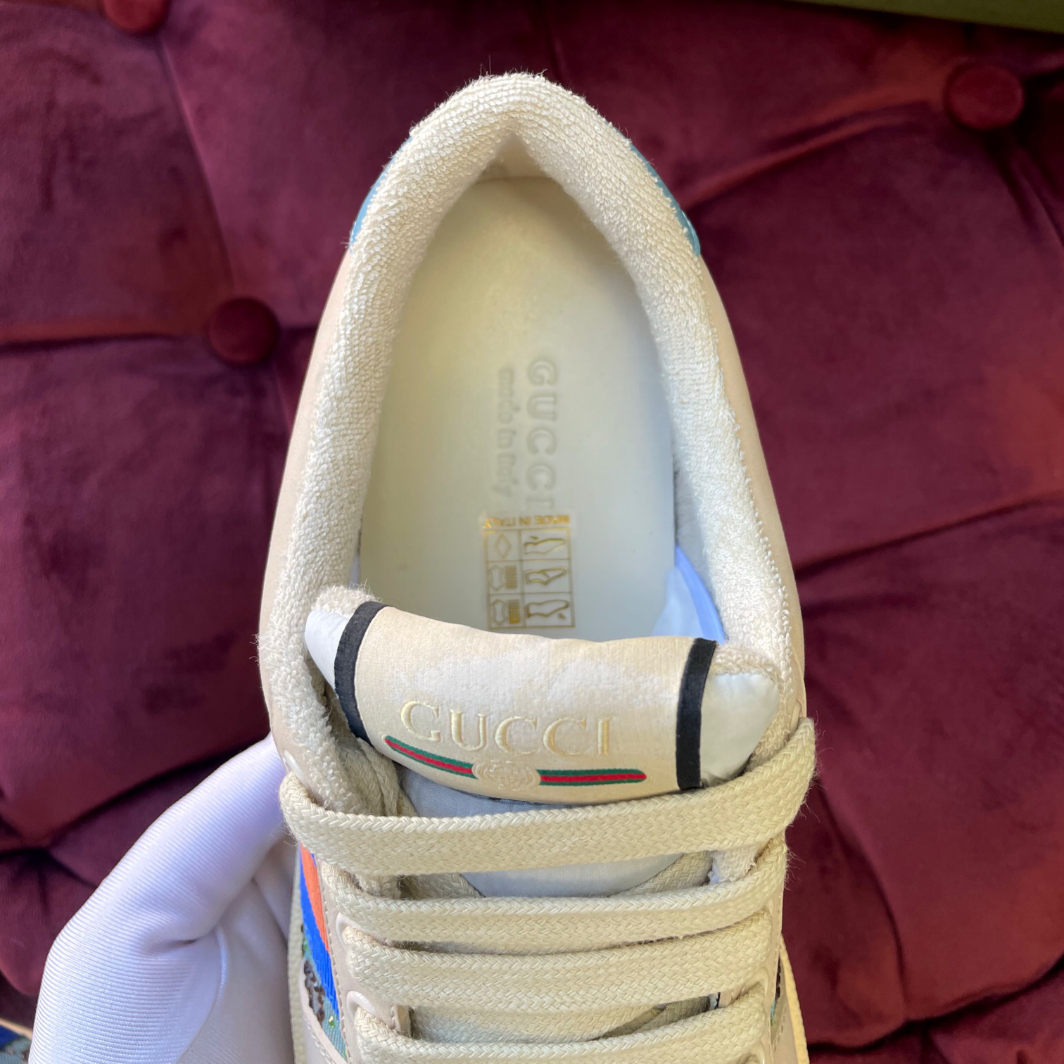 Gucci Women's Screener Sneaker With Crystals - 