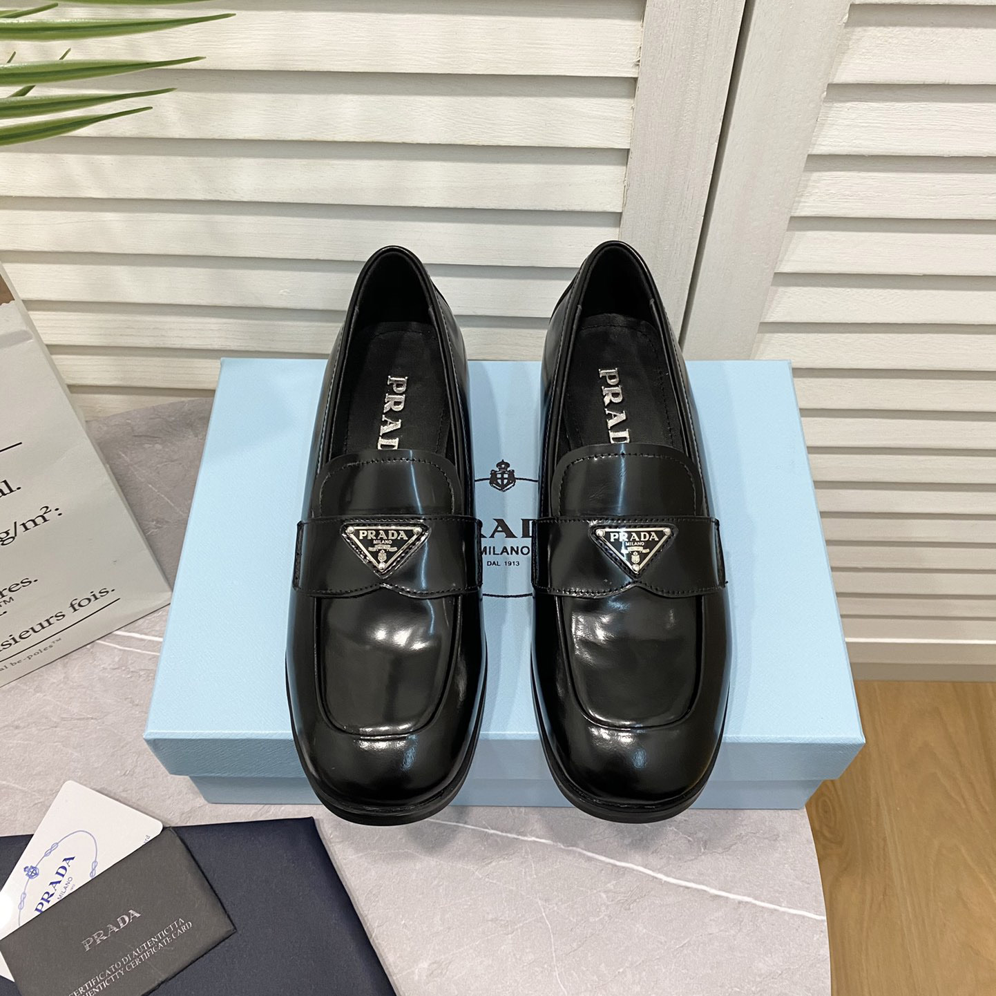 Prada Chocolate Brushed Leather Loafers - PerfectKickZ