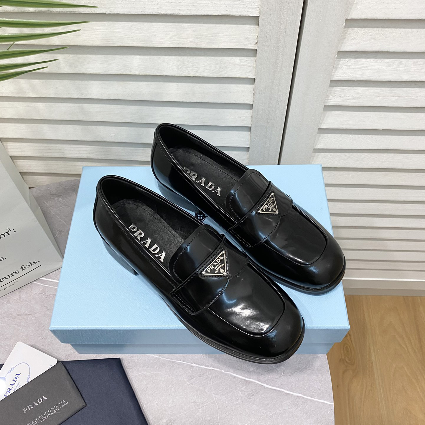 Prada Chocolate Brushed Leather Loafers - PerfectKickZ