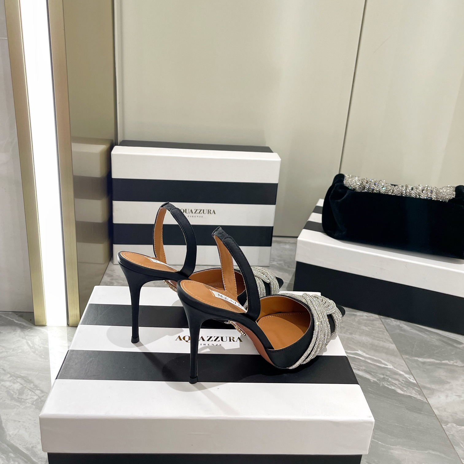 Aquazzura Gatsby Sling Satin 105 - PerfectKickZ