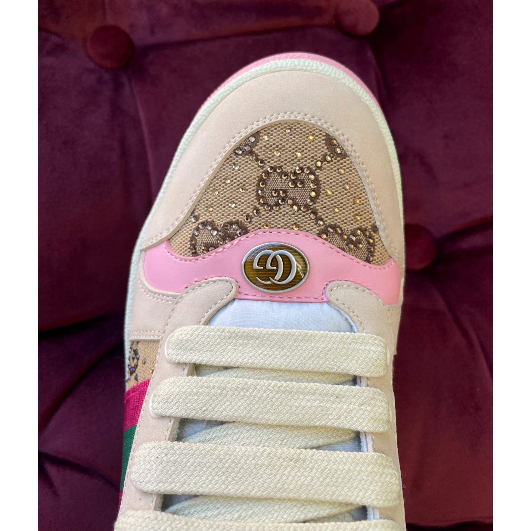 Gucci Women's Screener Sneaker With Crystals - PerfectKickZ