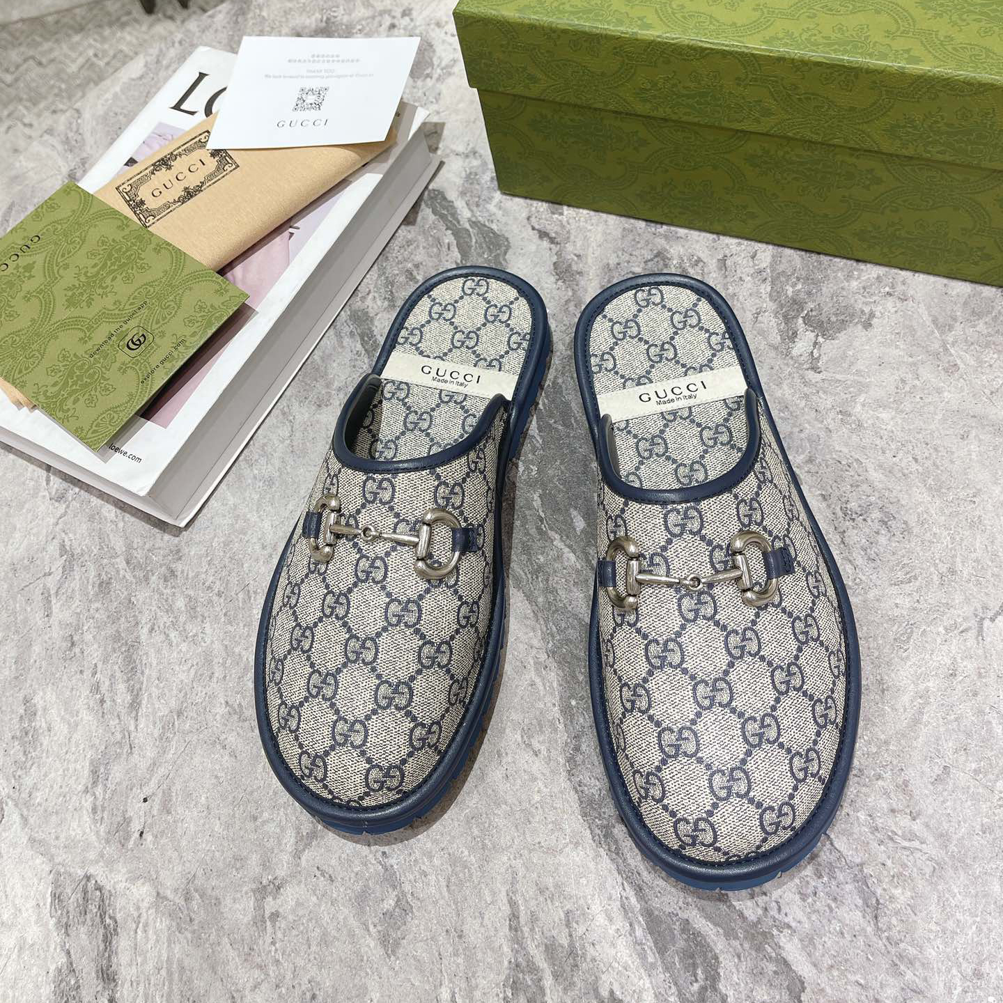 Gucci Men's Slipper With Horsebit - PerfectKickZ