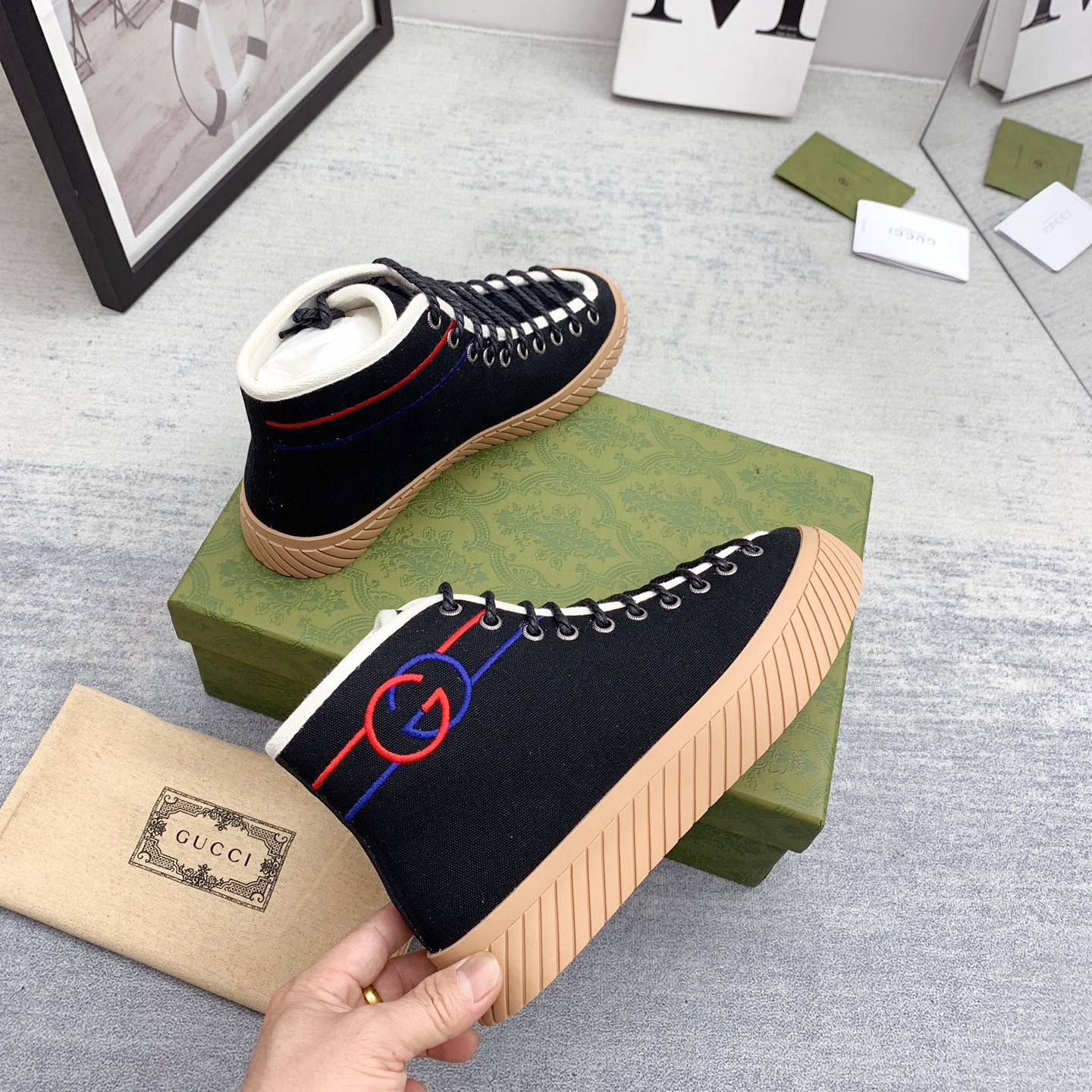 Gucci Interlocking G High-Top Sneaker - PerfectKickZ