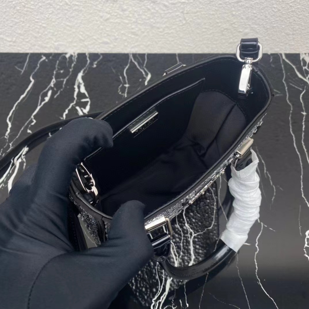 Prada Small Crystal-Studded Satin Tote Bag(17.5-15-5cm) - PerfectKickZ