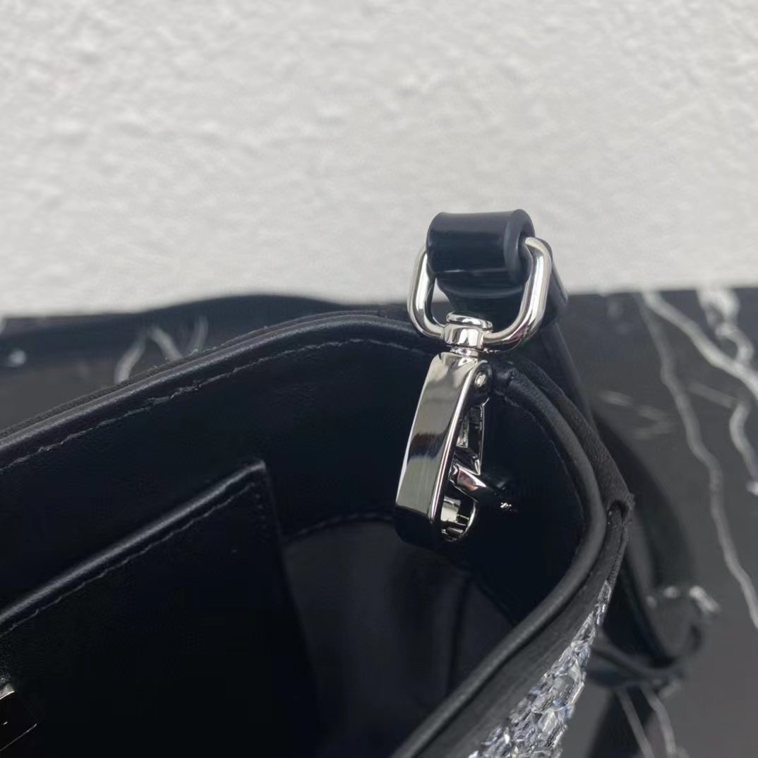 Prada Small Crystal-Studded Satin Tote Bag(17.5-15-5cm) - PerfectKickZ