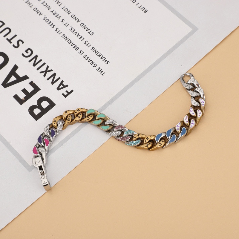 Louis Vuitton Chain Links Patches Bracelet  21cm   mp2683 - PerfectKickZ