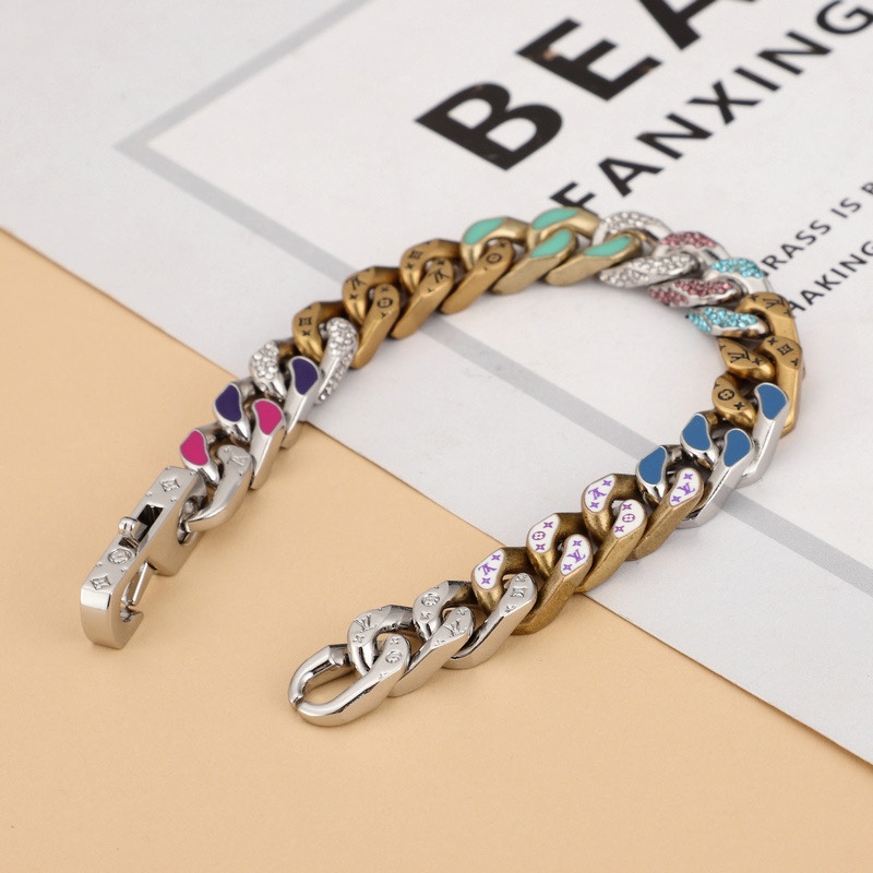 Louis Vuitton Chain Links Patches Bracelet  21cm   mp2683 - PerfectKickZ