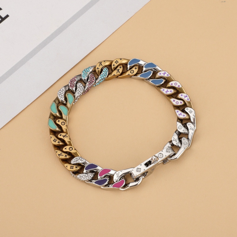 Louis Vuitton Chain Links Patches Bracelet  21cm   mp2683 - PerfectKickZ