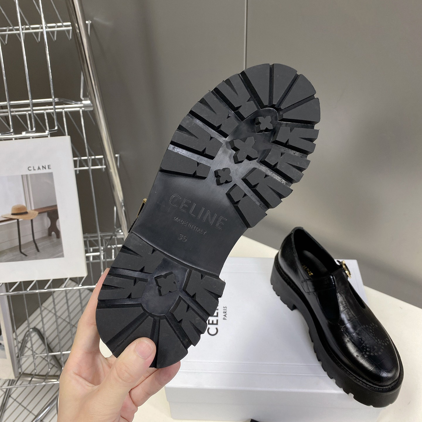 Celine Bulky Triomphe Perforated Babies In Crocodile Stamped Calfskin - PerfectKickZ