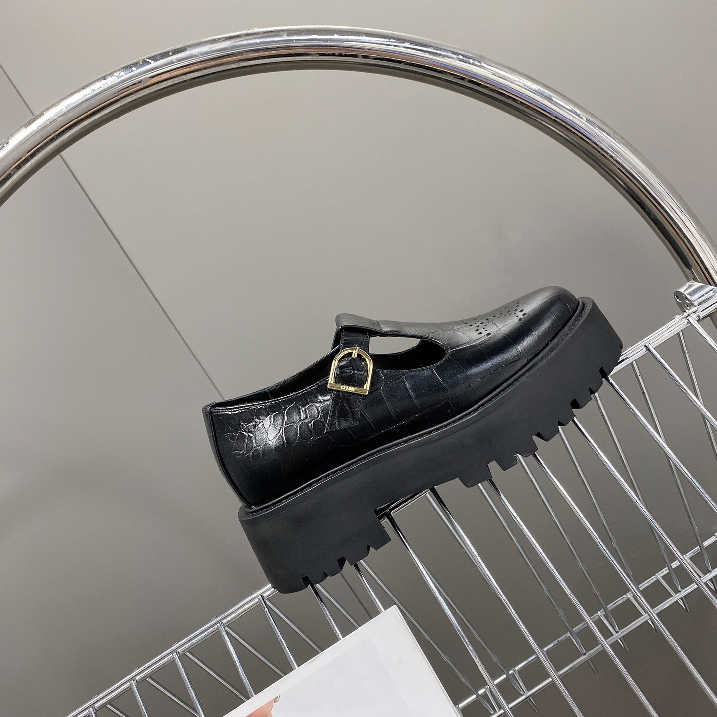 Celine Bulky Triomphe Perforated Babies In Crocodile Stamped Calfskin - PerfectKickZ