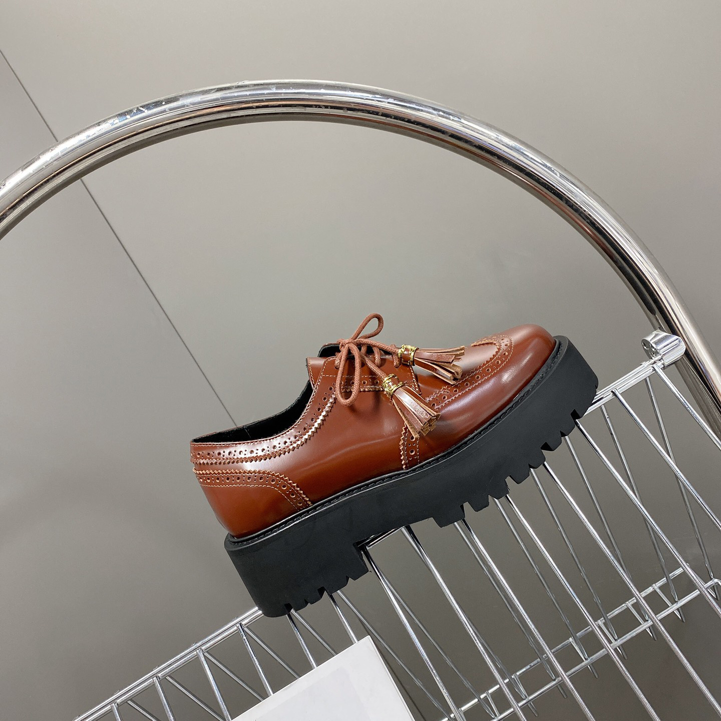 Celine Bulky Brogue Derby In Polished Bull - PerfectKickZ