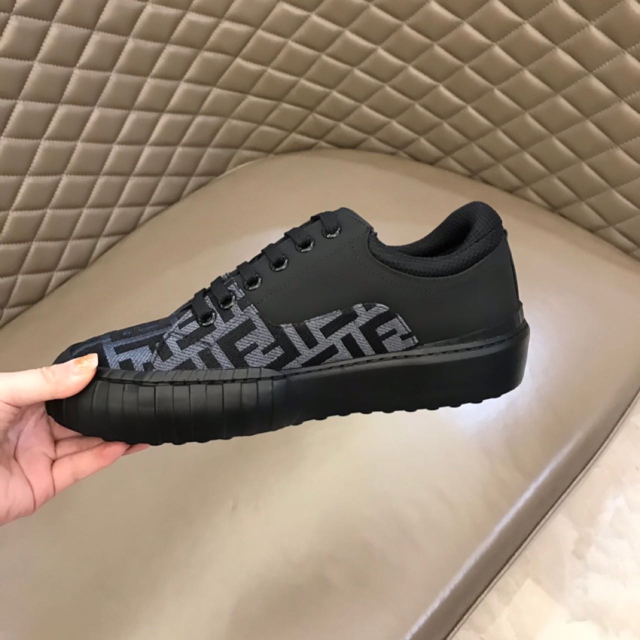 Fendi Force Black fabric low-Tops Sneakers - PerfectKickZ