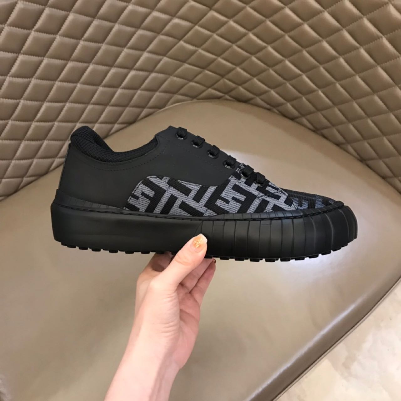 Fendi Force Black fabric low-Tops Sneakers - PerfectKickZ