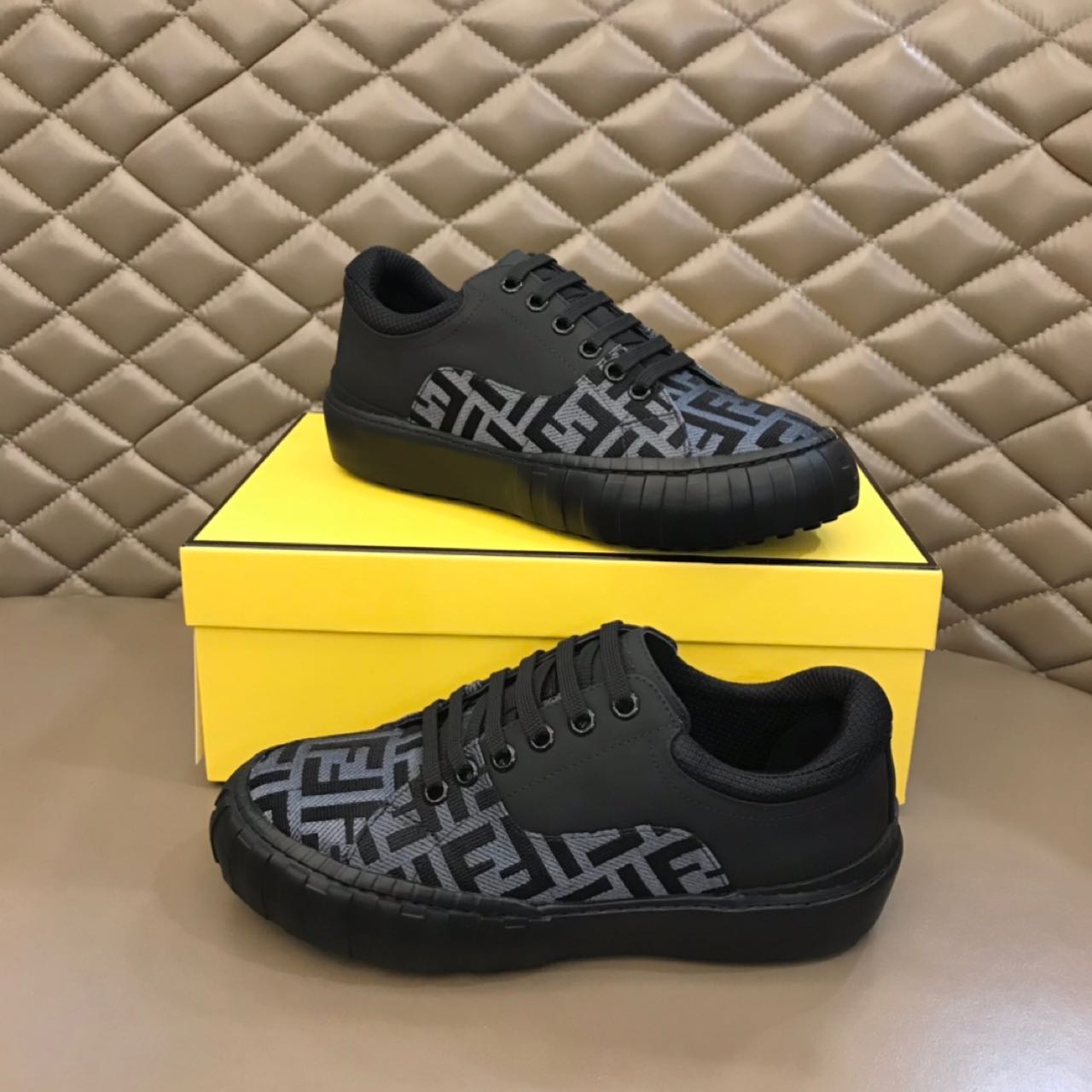 Fendi Force Black fabric low-Tops Sneakers - PerfectKickZ