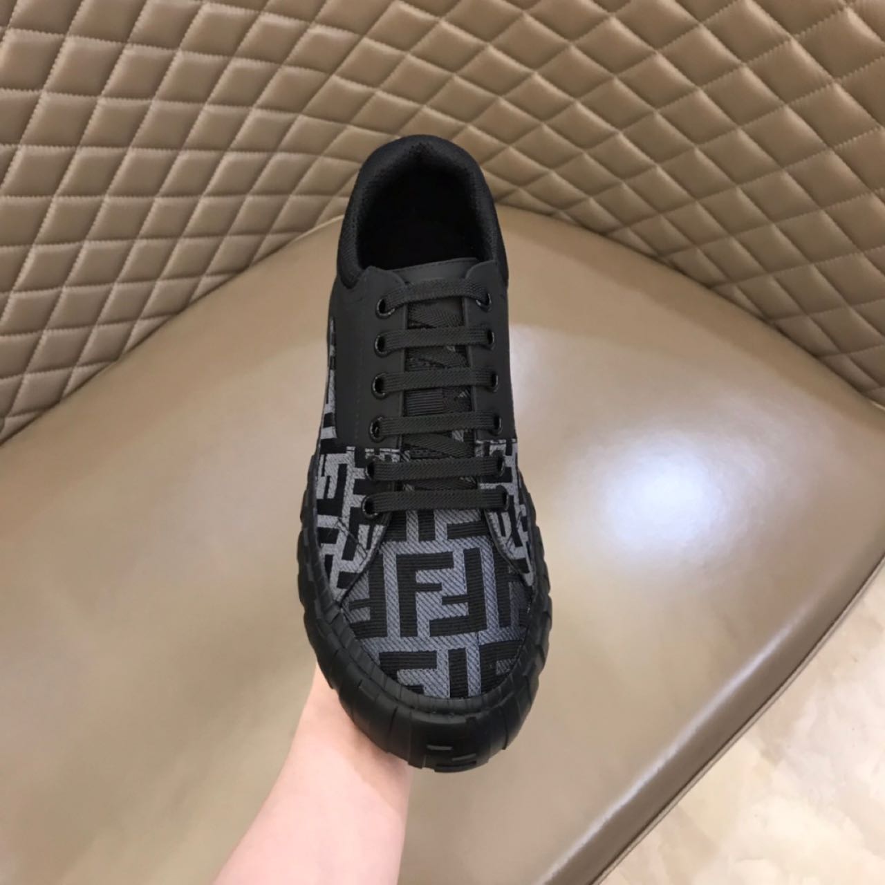 Fendi Force Black fabric low-Tops Sneakers - PerfectKickZ