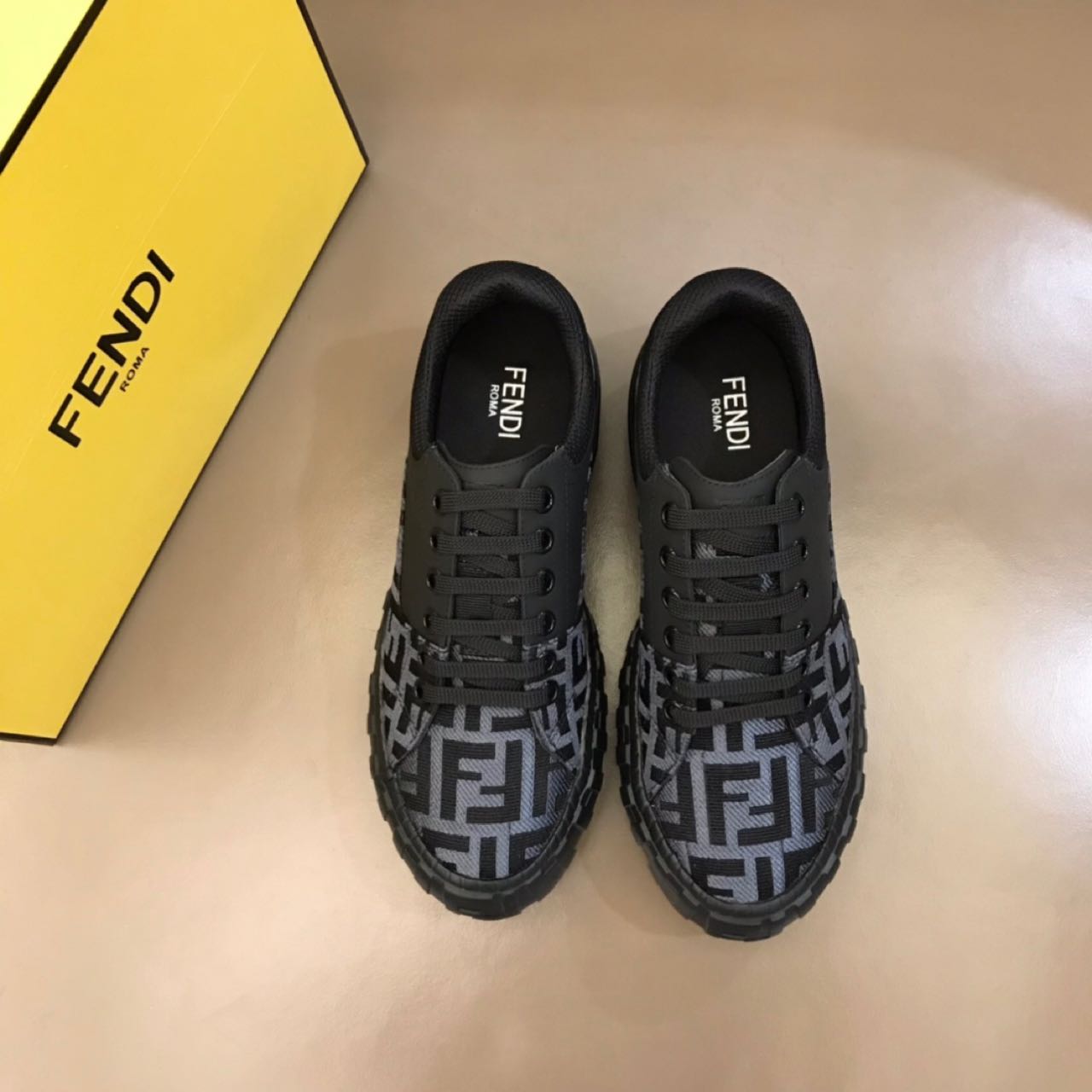 Fendi Force Black fabric low-Tops Sneakers - PerfectKickZ