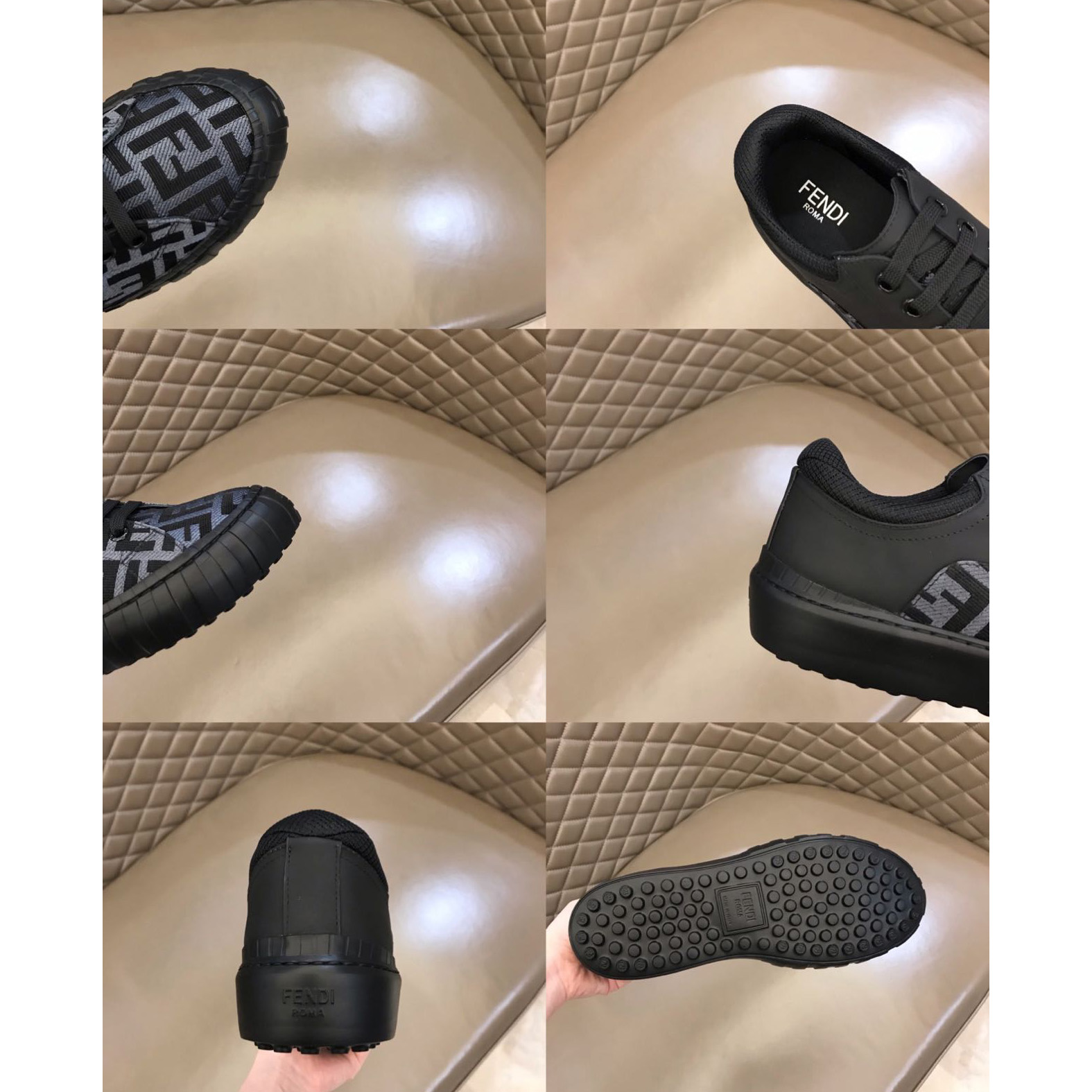 Fendi Force Black fabric low-Tops Sneakers - PerfectKickZ