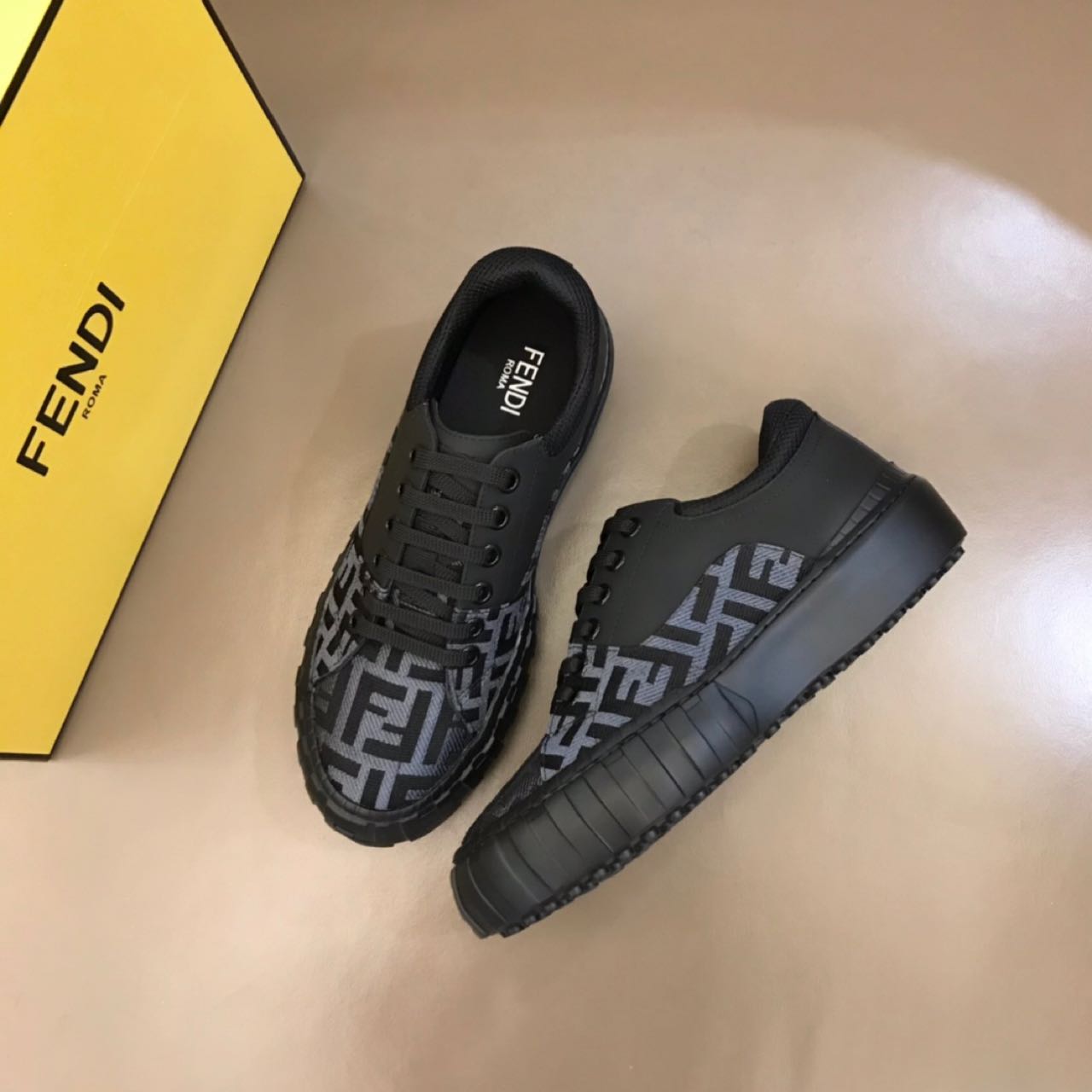 Fendi Force Black fabric low-Tops Sneakers - PerfectKickZ