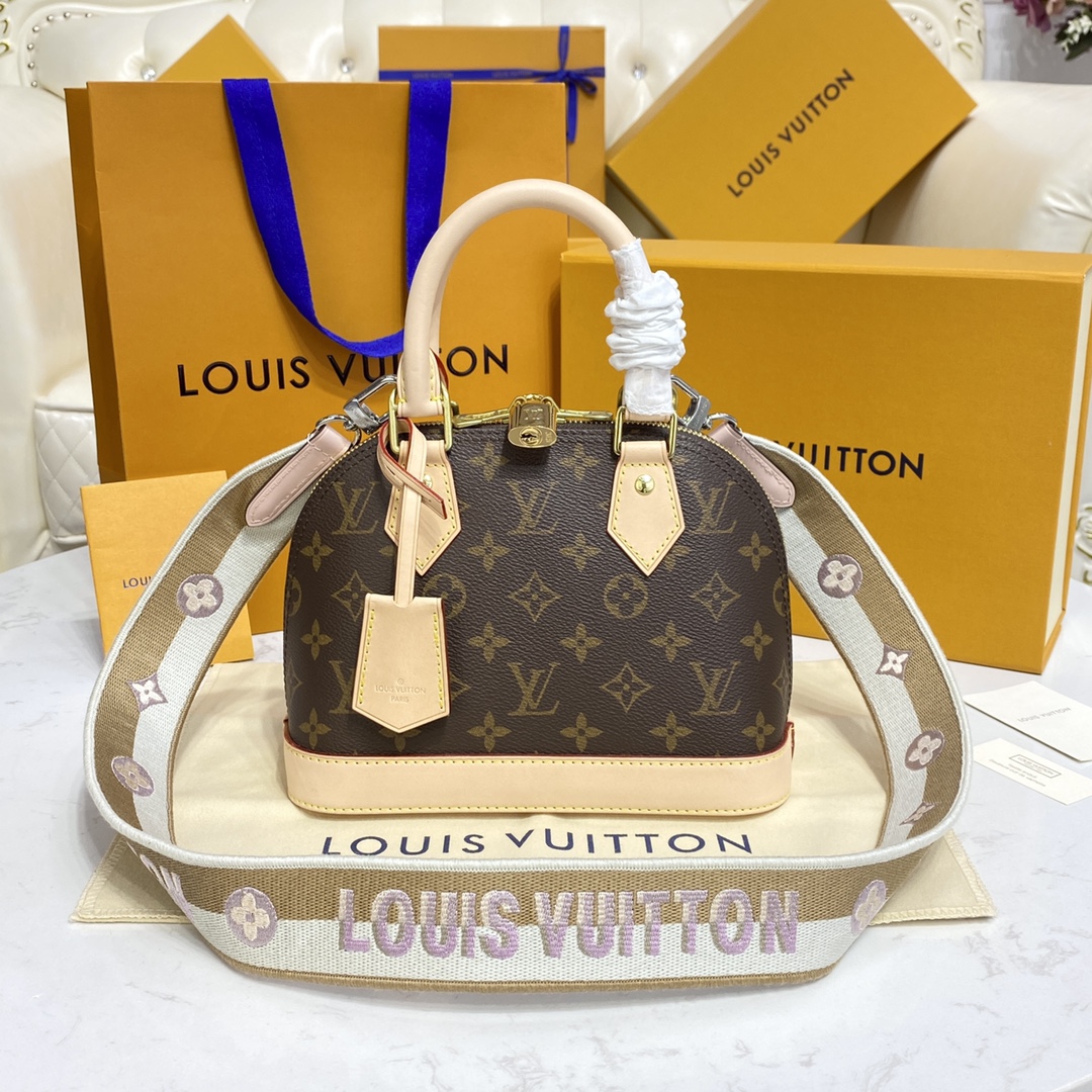 Louis Vuitton Alma BB Monogram Canvas Handbag (23.5-17.5-11.5cm)     M53152 - PerfectKickZ