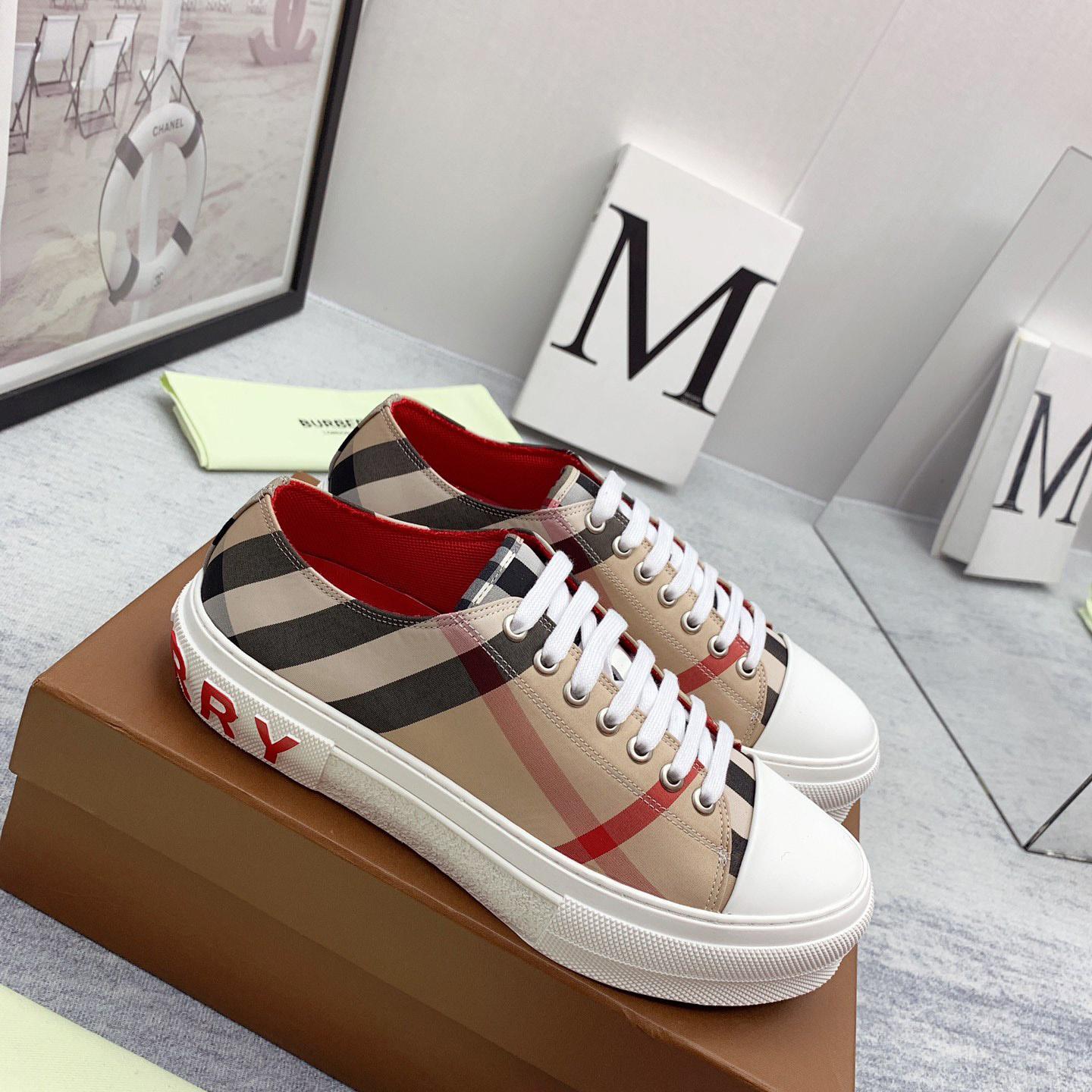 Burberry Check Cotton Sneakers - PerfectKickZ