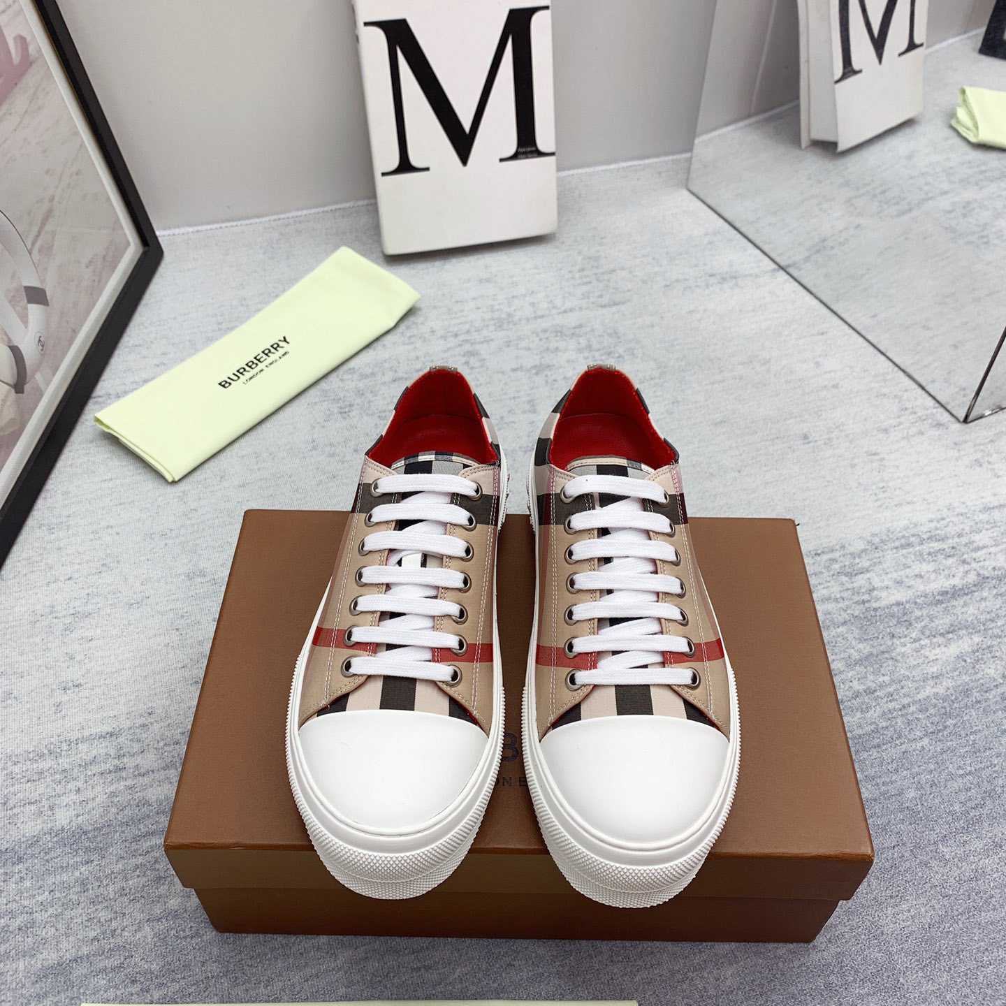 Burberry Check Cotton Sneakers - PerfectKickZ