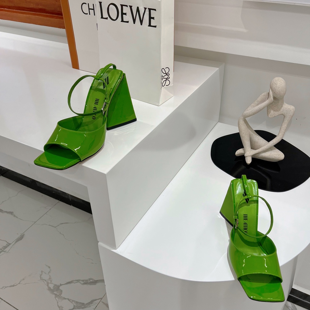 The Attico ''Piper'' Neon Emerald Sandal - PerfectKickZ